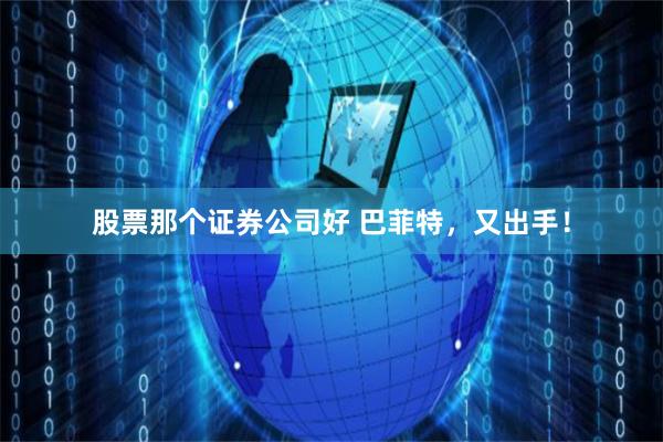 股票那个证券公司好 巴菲特，又出手！
